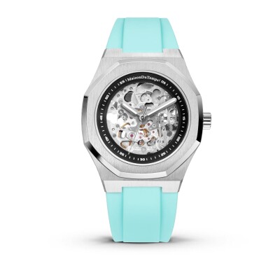 Mntre Homme Maison Du Temps MTBETA 40mm SKELETON Miyota Silicone Turquoise