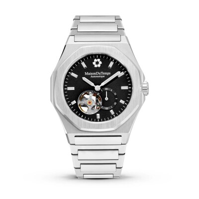 Montre Homme Maison Du Temps MTDELTA Automatique Coeur Ouvert 41mm Noir Acier