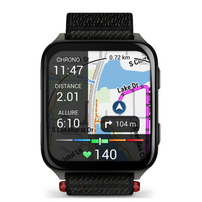 Venu® X1 Noire avec fond de boîtier en titane gris ardoise et bracelet en nylon ComfortFit noir
