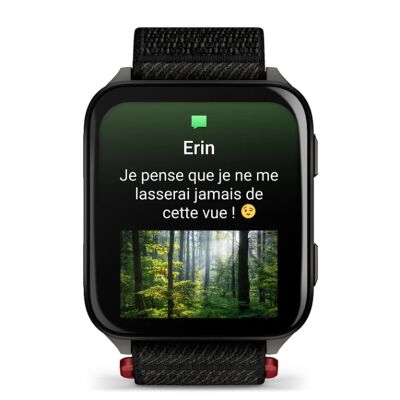 Venu® X1 Noire avec fond de boîtier en titane gris ardoise et bracelet en nylon ComfortFit noir