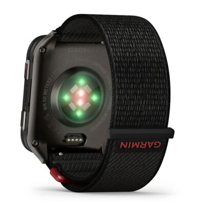 Venu® X1 Noire avec fond de boîtier en titane gris ardoise et bracelet en nylon ComfortFit noir