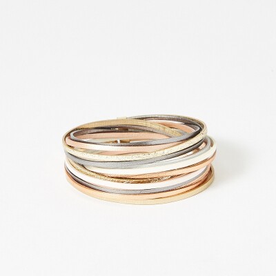 Bracelet Flowersforzoé MAGNUM Ashley en cuir et métal doré T2