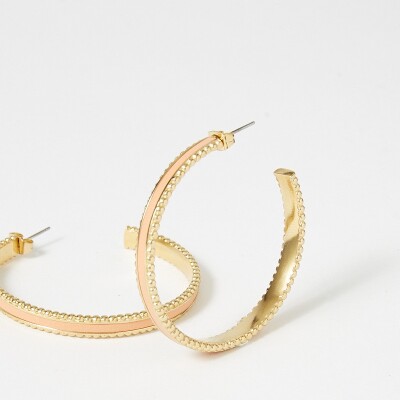 Boucles d'oreilles FlowersForZoé WEDNESDAY Bloom en métal doré et cuir