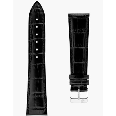 Noir Cuir De Veau Avec Motif Crocodile 22×18
