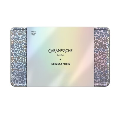 Set CARAN D'ACHE ECRIDOR™ GERMANIER Stylo Bille Platiné et Étui en Cuir – Édition Spéciale