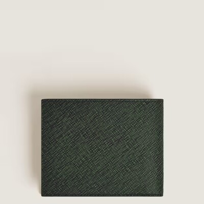Portefeuille Montblanc 6cc en Cuir Sartorial Tweed Kaki
