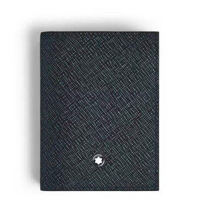Porte-Cartes Montblanc 4cc en Cuir Sartorial Tweed Bleu