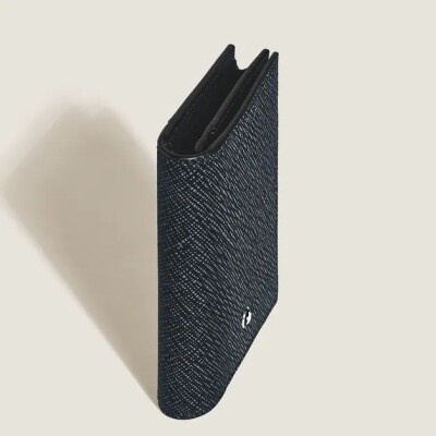 Porte-Cartes Montblanc 4cc en Cuir Sartorial Tweed Bleu