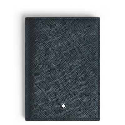 Porte-Passeport Montblanc en Cuir Sartorial Tweed Bleu