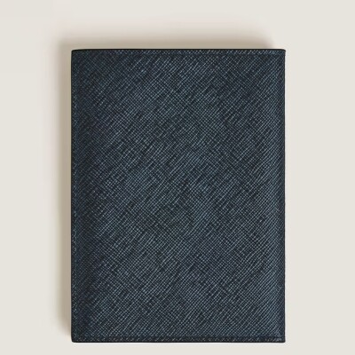 Porte-Passeport Montblanc en Cuir Sartorial Tweed Bleu