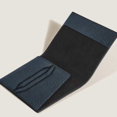Porte-Passeport Montblanc en Cuir Sartorial Tweed Bleu
