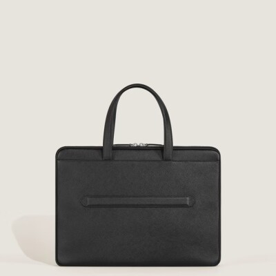 Porte-Documents Montblanc Fin en Cuir Noir Sartorial Zippé