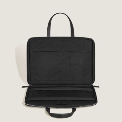 Porte-Documents Montblanc Fin en Cuir Noir Sartorial Zippé