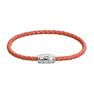 Montblanc Meisterstück Cayenne Leather-Steel Bracelet 13429168