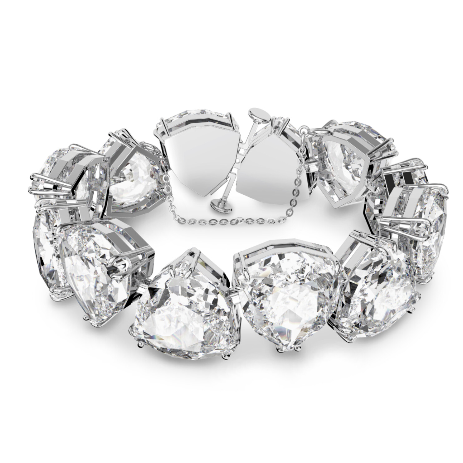 Swarovski - Braccialetto Millenia, Taglio Trilliant, Bianco, Placcato rodio vue 1