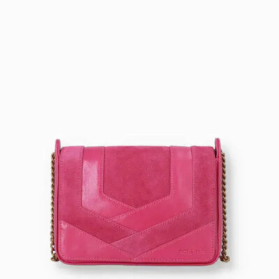 Sac porté épaule nat & nin Capri Praline Rose - Cuir lisse