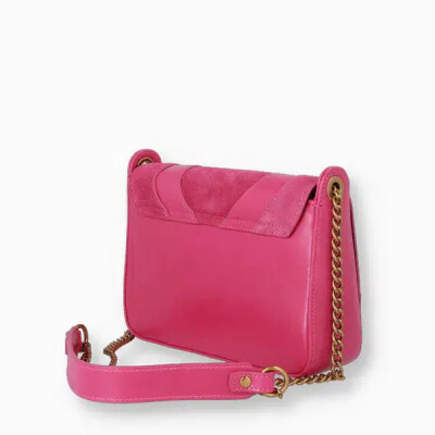 Sac porté épaule nat & nin Capri Praline Rose - Cuir lisse