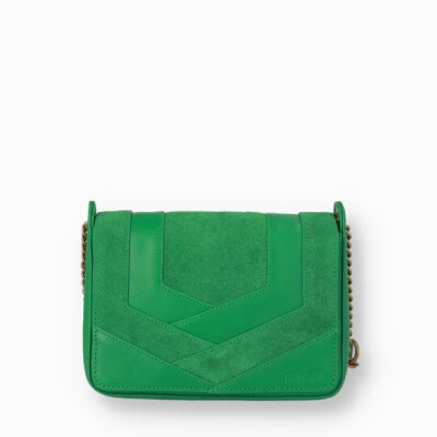Sac porté épaule nat & nin Capri Menthe - Cuir lisse