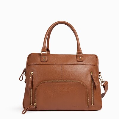 Sac cabas nat & nin Macy Noisette - Cuir grainé