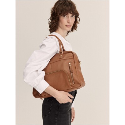 Sac cabas nat & nin Macy Noisette - Cuir grainé