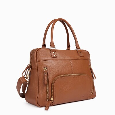 Sac cabas nat & nin Macy Noisette - Cuir grainé