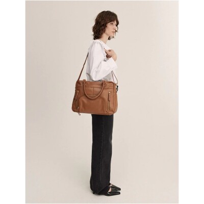 Sac cabas nat & nin Macy Noisette - Cuir grainé