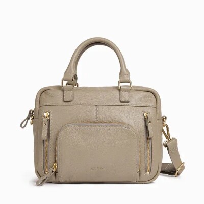 Sac à main nat & nin Micro Macy Grège - Cuir grainé