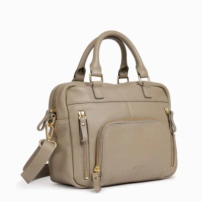 Sac à main nat & nin Micro Macy Grège - Cuir grainé