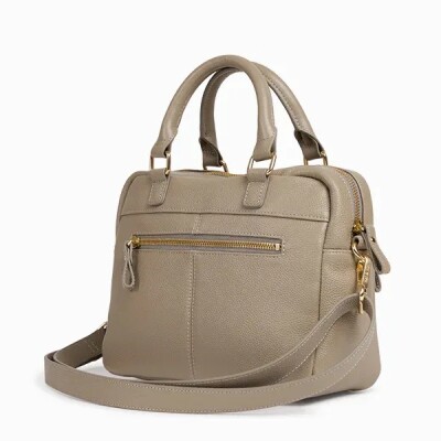 Sac à main nat & nin Micro Macy Grège - Cuir grainé