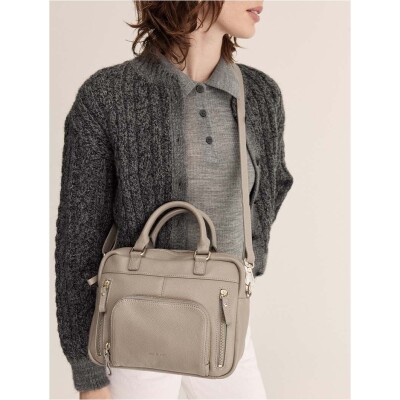 Sac à main nat & nin Micro Macy Grège - Cuir grainé