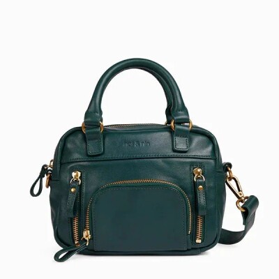 Sac à main nat & nin Micro Macy Vert Empire - Cuir grainé