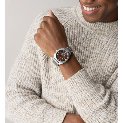 Montre Machine chronographe en acier inoxydable