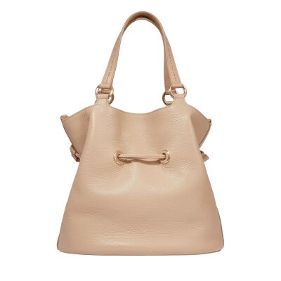 Sac à main seau Premier Flirt de Lancel cuir Capuccino-Pyhton / Doré Taille M A105298BTU