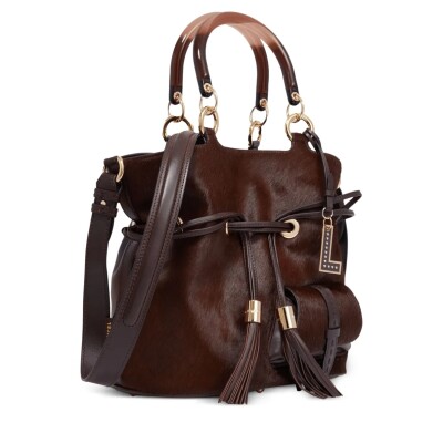 Sac à main seau Premier Flirt de Lancel M cuir Chocolat