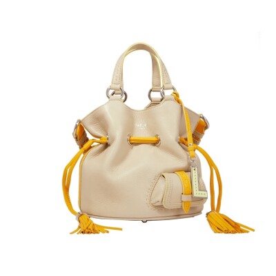 Sac à main seau Premier Flirt de Lancel M cuir Multico Dune