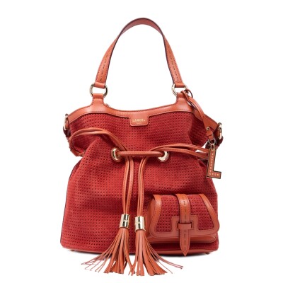 Sac à main Premier Flirt de Lancel M Cuir suédé perforé Vermeil