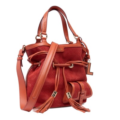 Sac à main Premier Flirt de Lancel M Cuir suédé perforé Vermeil