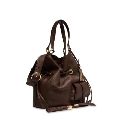 Sac à main seau Premier Flirt de Lancel M cuir Noix de coco
