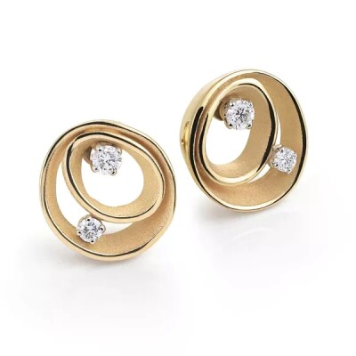 Boucles d'oreilles AnnaMaria Cammilli Or poli 2 diamants