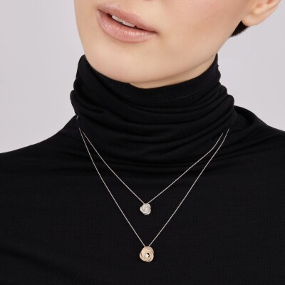 Pendentif AnnaMaria Cammilli Desert Rose Orange Apricot Gold avec diamant