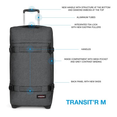 Vzlise EASTPAK TRANSIT'R L Black Denim