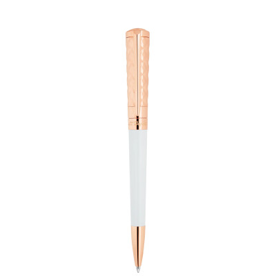 Stylo Bille ST Dupoent Liebrté "Her" laque blanche et or rose