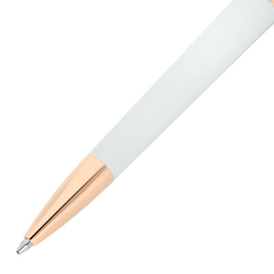 Stylo Bille ST Dupoent Liebrté "Her" laque blanche et or rose