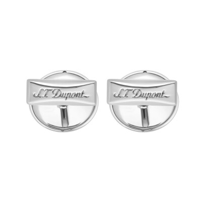 Boutons de manchettes ST Dupont Logo D laqué noir en acier