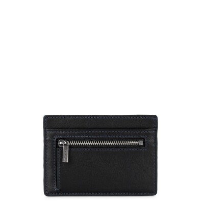 Porte cartes LANCASTER Soft Vintage Homme Noir Bleu