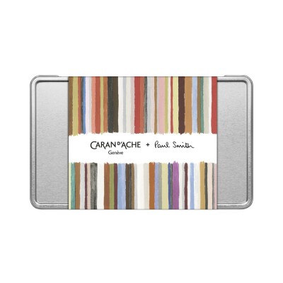 Set Stylo Bille CARAN D'ACHE Ecridor™ Paul Smith Gris Argenté & Étui en Cuir Noir