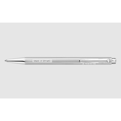 Set Stylo Bille CARAN D'ACHE Ecridor™ Paul Smith Gris Argenté & Étui en Cuir Noir