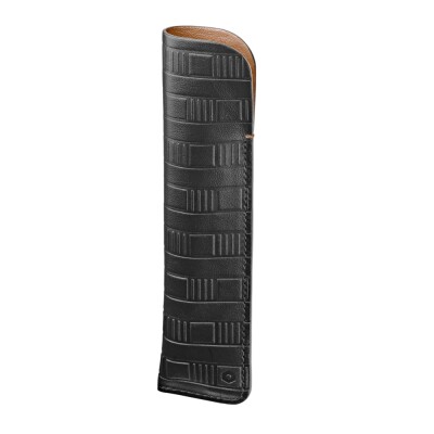 Set Stylo Bille CARAN D'ACHE Ecridor™ Damier Doré Rose & Étui en Cuir Noir
