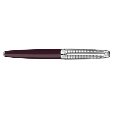 Set Stylo Plume taille M Léman™ Toile de Jouy & Étui en Cuir Bordeaux