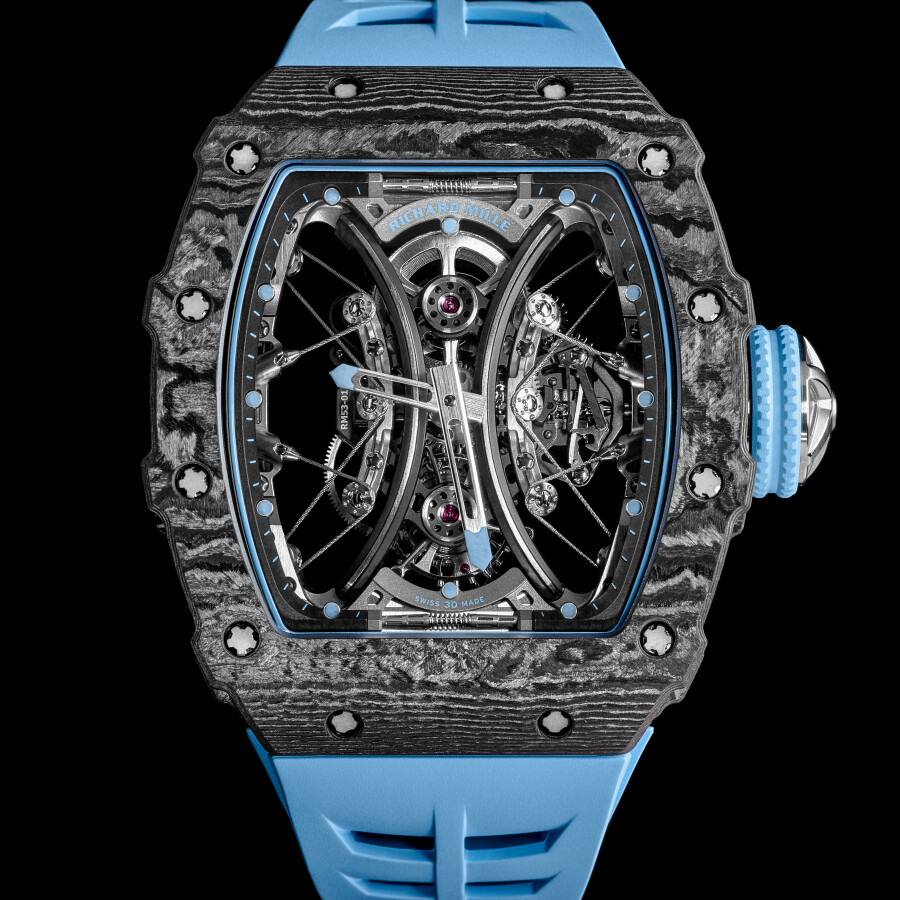 Montre Richard Mille Tourbillon noire et bleue